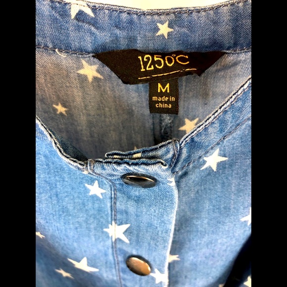 Star print chambray tie romper - Picture 2 of 3